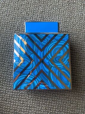 Jonathan Adler malachite blue and gold X vase